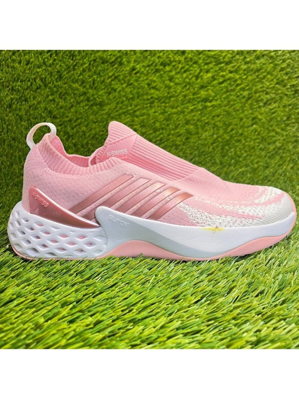 K-Swiss Aero Knit Womens Size 7 Pink White Athletic Running Shoes Sneakers